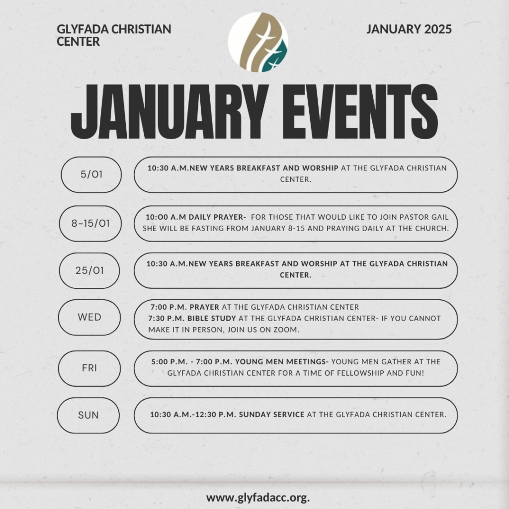 January 2025 events at the Glyfada Christian Center